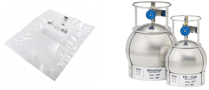 Tedlar bag and passivated canisters